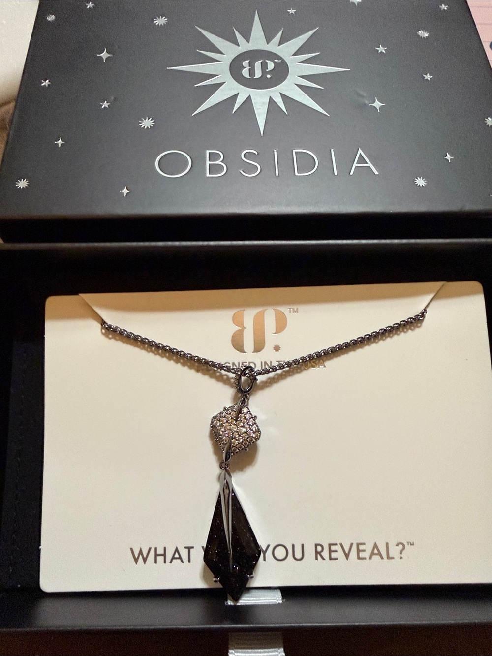 Obsidia: The Luminara Necklace: Onyx Sandstone on Hematite